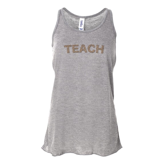 "Teach, Teacher Tank Top, Teacher Racerback, Gift For Teacher, Women's Racerback, Soft Bella Tank, School Tank Top, Back To School, Gym Tank, Athletic Grey, SMALL"