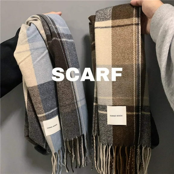Brown Plaid - Men's Neck Scarf