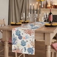 thumbnail image 2 of Table Runners 90 Inches Long Dress Scarves, Blue Coastal Farmhouse Coffee/Dining/Kitchen Table Runner for Living Room, Summer Beach Coral Shell Starfish Vintage 13x90 Inch, 2 of 9