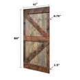 thumbnail image 3 of K Style 42in x 84in Finished Knotty Pine Wood Sliding Barn Door With Installation Hardware Kit, 3 of 5