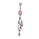thumbnail image 1 of Joyería piercing del cuerpo del anillo del ombligo del vientre electrochapado de acero inoxidable (rosa), 1 of 3
