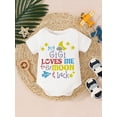 thumbnail image 2 of FEORJGP Infant Baby Boys Summer Romper 3M 6M 9M 12M Newborn Short Sleeve Jumpsuit Crew Neck T-shirt Bodysuit Letter Print Casual Rompers Sweet Cute Funny Cartoon Clothes for Daily, 2 of 7