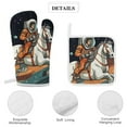 thumbnail image 4 of Funny Astronaut Oven Mitts And Pot Holders Sets of 4 Oven Gloves Set Potholders for Kitchen Cooking Baking Grilling Anti Scald Hot Pads And Heat Resistant, 4 of 6
