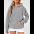 thumbnail image 4 of Sudadera con Capucha para Mujer, de Forro Extragrande, de Larga, Cómoda e Informal, Estilo Otoño 2025, Y2K Gris L, 4 of 8