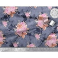thumbnail image 2 of Soimoi Moss Georgette Fabric Leaves & Rose Floral Printed Craft Fabric by The Yard 42 Inch Wide, 2 of 3