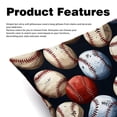 thumbnail image 2 of Baseball Set of 2 Velvet Throw Pillow Covers with Unique Patterns in 16x16, 18x18, and 20x20 Inches for Various Occasions - Throw Pillow Inserts Included, 2 of 6