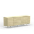 thumbnail image 5 of Atlas 78" x 28" Highboy Modern TV Stand Cabinet And Sideboard - White Oak Frame, White Oak Door/Drawers, White Base, 5 of 8