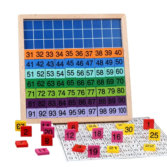 Montessori Hundred Board Set Wooden Counting Board Games Numbers Learning Board