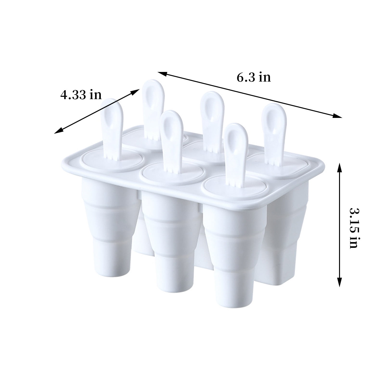 Fufafayo 4Pcs Popsicle Molds Silicone Reusable Ice Cream Molds, Easy Release Ice Maker for Homemade Popsicles, Foldable Ice Tray for Freezer Kitchen Party