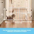 thumbnail image 3 of Carlson Pet Products Mini Tuffy Metal Pet Gate, 38" W x 18" H, Includes Small Pet Door, White, 3 of 11