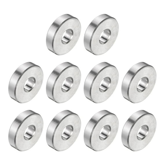 10 Pack Stainless Steel Spacer 1/4" Bore x 3/4" OD x 3/16" Length Screw Bushing Plain Finish Round Metal Spacer for M6 Screws Bolts and Rods