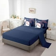 thumbnail image 5 of Feelyou Baseball Sports Kids Bedding Comforter Set 7 Pieces, Vintage Football Lover Full Bedding Set, Navy Red Stripes Reversible Fitted Sheet Flat Sheet, Super Cozy Room Decor, 5 of 8