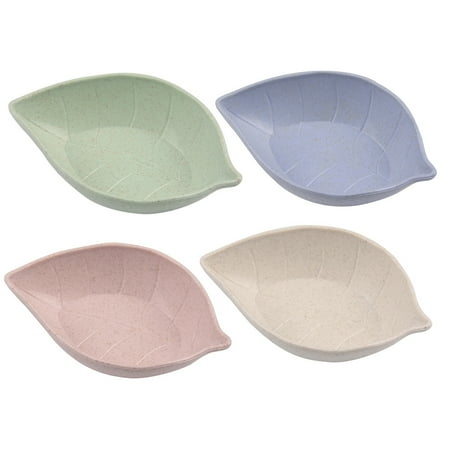 

10pcs Wheat Straw Leaves Sauce Salt Dish Bowl Leaf Candy Snack Dish Baby Kid Rice Bowl Plate Tableware Food Fruit Container Box