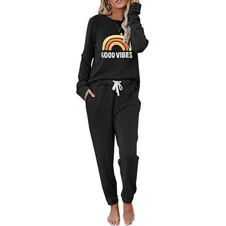 

Damen Schlafanzug Lang Hausanzug Langarm Pyjama Set Sportanzug Sweatsuit