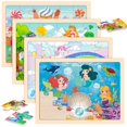 thumbnail image 1 of Puzles de madera con forma de princesa LACCHOUFEE para niños de 3 a 5 años, 1 of 7