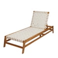 thumbnail image 3 of Christopher Knight Home Outdoor Wood Chaise Lounge Chair, Adjustable 4-Position Recliner with Rope Seat, Teak, 3 of 12