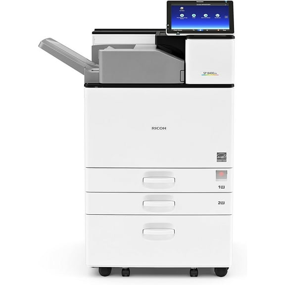 Restored Ricoh SP 8400DN Monochrome Laser Printer  60 ppm, 12001200 dpi, 1,200-Sheet Standard Capacity, Auto-Duplex, Network Ready  White (Refurbished)