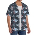 thumbnail image 2 of Yiaed Shark Wearing Swim Ring Print Mens Casual Wrinkle Free Shirts Short Sleeve Button Down Summer Stretch Dress Shirt-Medium, 2 of 5