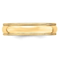 thumbnail image 4 of Bague de Mariage en Or Jaune 14k Massif Poli Demi-Rond Gravable 5mm Milgrain Demi-Rond Taille 5 Bijoux Cadeaux pour, 4 of 4