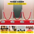 thumbnail image 3 of VEVORbrand 4Pack Silver Stanchion Posts Queue Red Velvet Rope 38inch Rope Barriers Crowd Control Barriers Queue Line  for Patrty School Hotel Supplies, 3 of 10