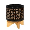 thumbnail image 1 of Sagebrook Home 14764-02 8 in. Ceramic Planter on Stand, Brown, 1 of 1