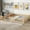 Natural, variant on Queen Size Floor Bed, Modern Pine Wood Platform Bed Frame with Safety Fence and Door, Multifunctional Daybed with Wood Slats Support, Leisure Low Bed with Armrest for Living Room, Bedroom, Natural