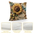 thumbnail image 4 of COMIO  Sunflower Decorative Throw Pillow Covers Cushion Case, Vintage Sunflowers Butterflies Farmhouse Pillowcase Cozy Pillow Cover for Couch Sofa Bed Garden Chair Car White, 4 of 5