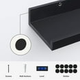 thumbnail image 4 of SeilKocv Wall Mounted Floating Shelves Set of 3, 36" Wood Wall Shelves for Bedroom Kitchen Bathroom, Black, 4 of 6