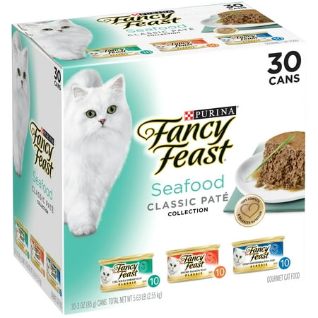 Purina Fancy Feast Classic Seafood Feast Collection Cat Food 30-3 oz ...