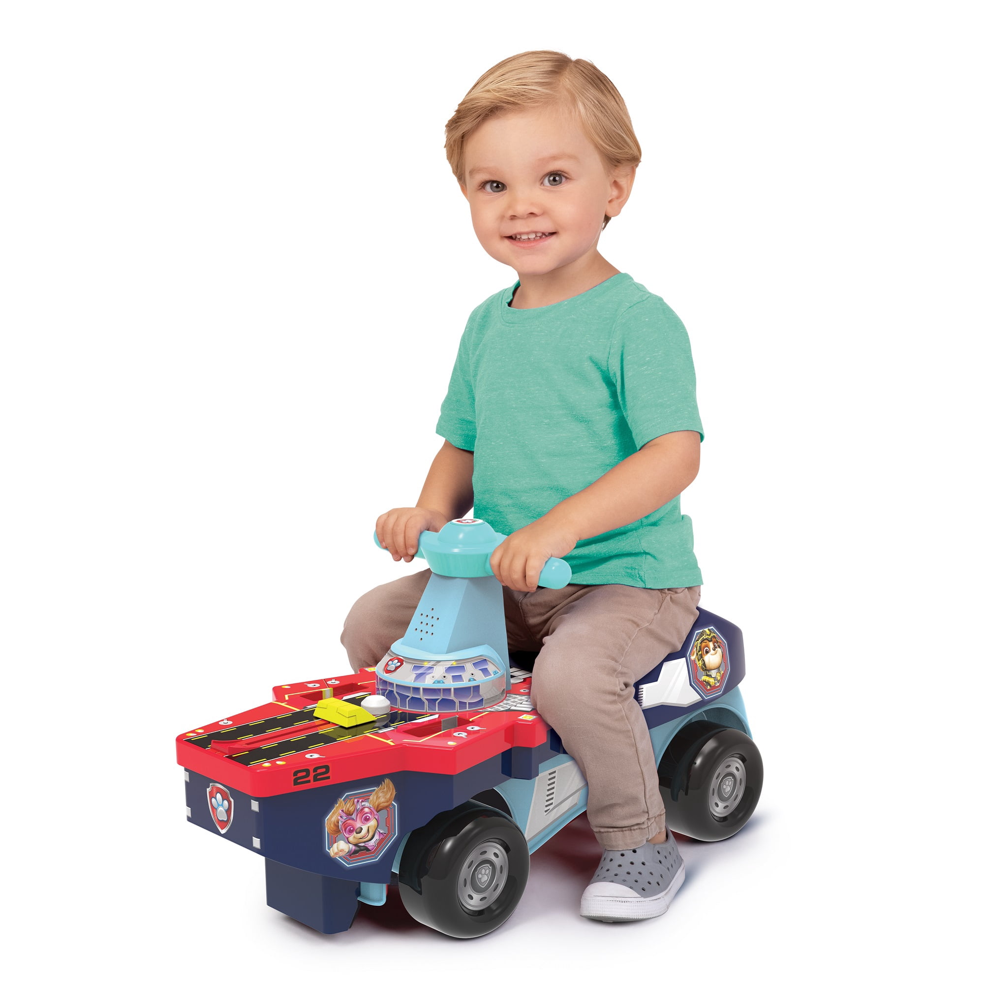 Paw Patrol Aircraft Carrier Ride-On with 2 Launchable Jets and Push & Pedal Ride-Ons