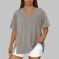 thumbnail image 6 of Ltctricy Women's Plus Size Tops Half Sleeve V Neck Side Split Oversized T Shirts Trendy Casual Tees Loose Tunic Blouses, 6 of 7