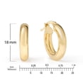 thumbnail image 3 of 14K Yellow Gold Round Gold Hoop Earring for Women | High-Polish, ¾ Inch Diameter, Chunky (4mm)| Real Gold, Stamped for Authenticity, 3 of 5