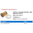 thumbnail image 2 of Oil Filter - Compatible with 2006 - 2008 BMW 750Li 4.8L V8 2007, 2 of 2