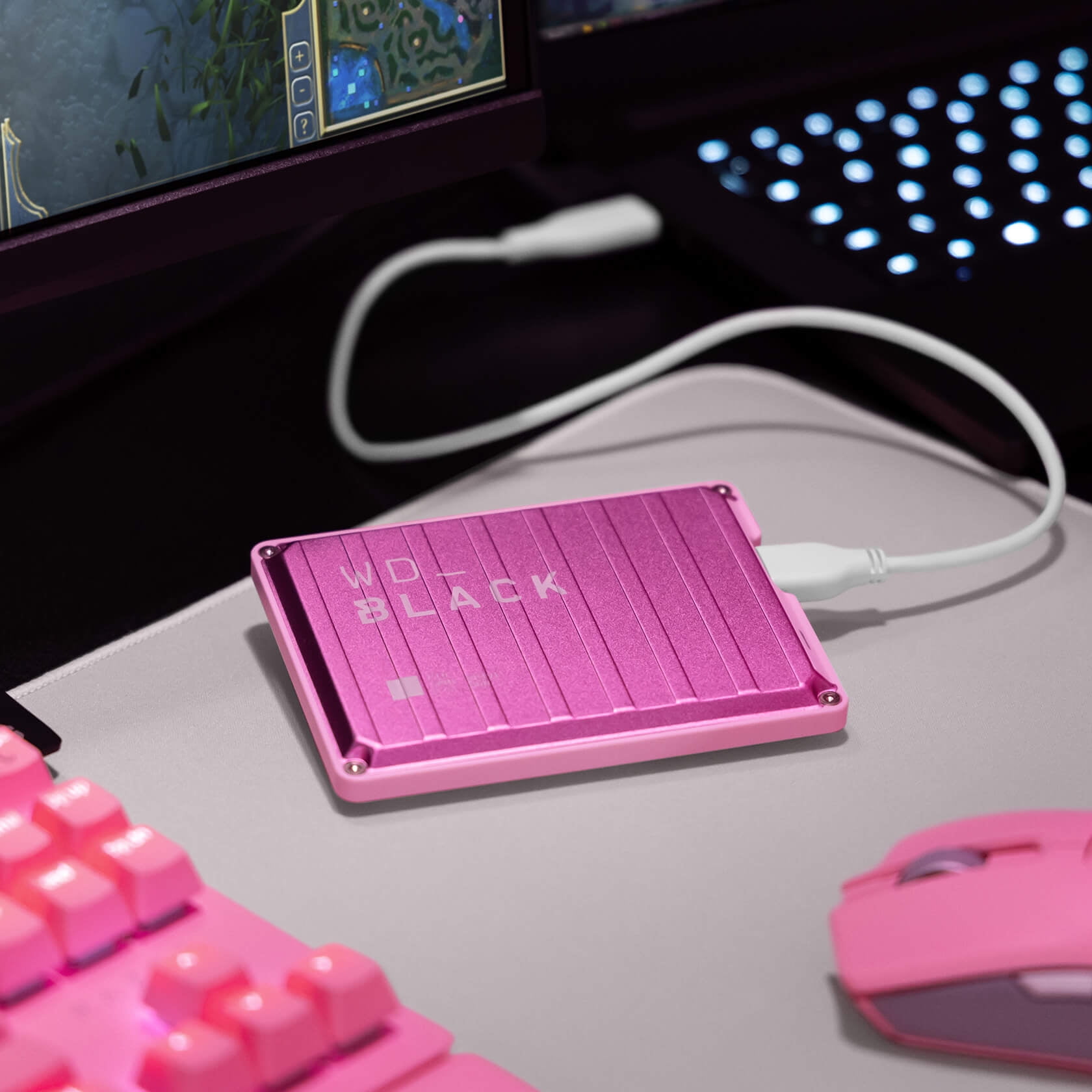 WD_BLACK 6TB P10 Game Drive USB 3.2 Gen 1, 2.5" Portable External Hard Drive HDD, Compatible with Playstation, Xbox, PC, & Mac, Pink - WDBZ7D0060BPK-WESN