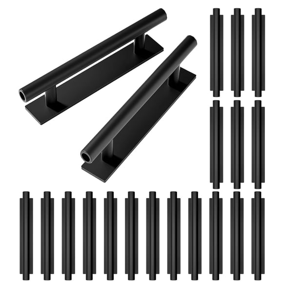 Hardware Handle to Handle Push Pull de plástico ABS, paquete de 20 unidades, color negro