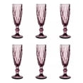 thumbnail image 5 of Juego de 6 Copas de Cristal Labrado Vintage, Copas de Vino y Champagne, Color Púrpura, 170 ml, 5 of 5