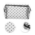 thumbnail image 4 of 1 Pc Mesh Flocking Heart Pattern Makeup Bag for Travel White Mesh Fabric, 4 of 6