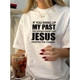 thumbnail image 1 of Women's Vintage-Inspired Graphic Tee - "Jesus Dropped the Charges" Funny Print, Casual Round Neck Short Sleeve Shirt, Soft Polyester Fabric, Perfect for Summer, Casual Summer Wear | Round Neckline To, 1 of 6