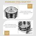 thumbnail image 4 of Liliping Steam Pot 5 Tier with Lid Stepped with Twin Handles Stainless Steel Stockpot Multifunction Large Soup Pot, 4 of 8