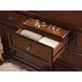 thumbnail image 6 of DeeHome Classic Transitional Dresser of 7 Drawers Brown Cherry Finish Birch Veneer Hidden Drawer Bun Feet Bedroom Traditional Furniture, 6 of 7