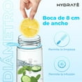 thumbnail image 3 of HYDRATE Botella de Agua de 900 Ml con Pajita, Color Azul Cielo, Libre de BPA, Tapa Abatible, a Prueba de Caídas, Marcadores de Tiempo Motivacionales, Material Extra Resistente para el Gimnasio, 3 of 6