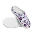 thumbnail image 3 of Daiia music Skull record mike Print Women’s Fuzzy Slippers Memory Foam Lightweight House Shoes Cozy Loafer Flannel House Shoes-35/36, 3 of 7