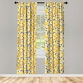 thumbnail image 2 of Ambesonne Nature Curtains, Pears Berries Small Flowers, Pair of 28"x95", Earth Yellow and Army Green, 2 of 4
