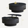 thumbnail image 4 of PHOYAL 4 in 1 Fluted Round Coffee Table with Flip Top and Lift Top, Round Coffee Table with Hidden Compartments Storage for Living Room, Black, 4 of 8