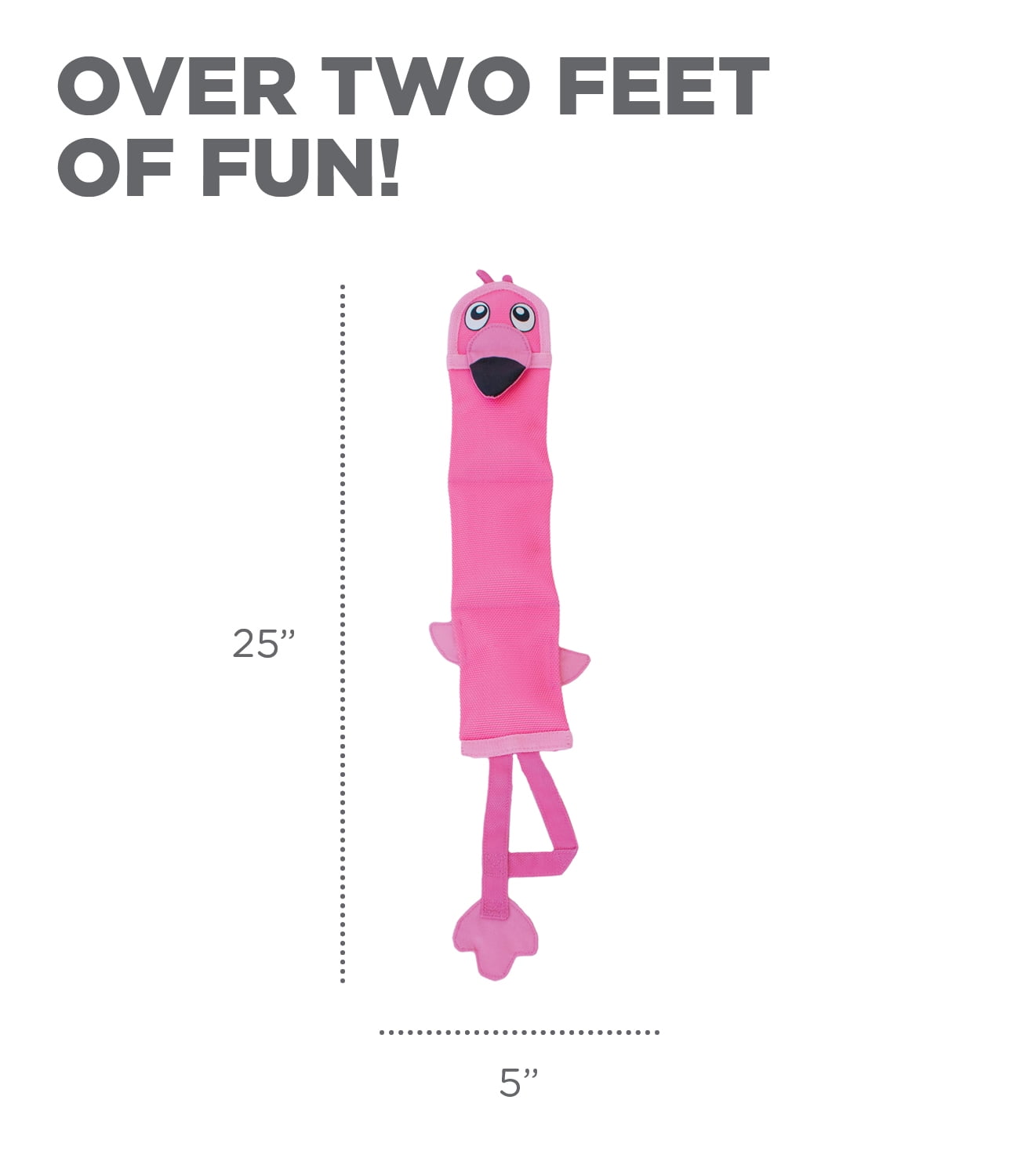 Outward Hound Fire Biterz Flamingo Plush Interactive Dog Toy, Pink, Large