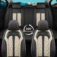 thumbnail image 6 of AOMSAZTO Car Seat Covers Fit for Subaru Crosstrek 2016-2025 Full Set Leather Seat Cushion Waterproof Automotive Seat Protectors(5 Seats,Black&Beige), 6 of 7