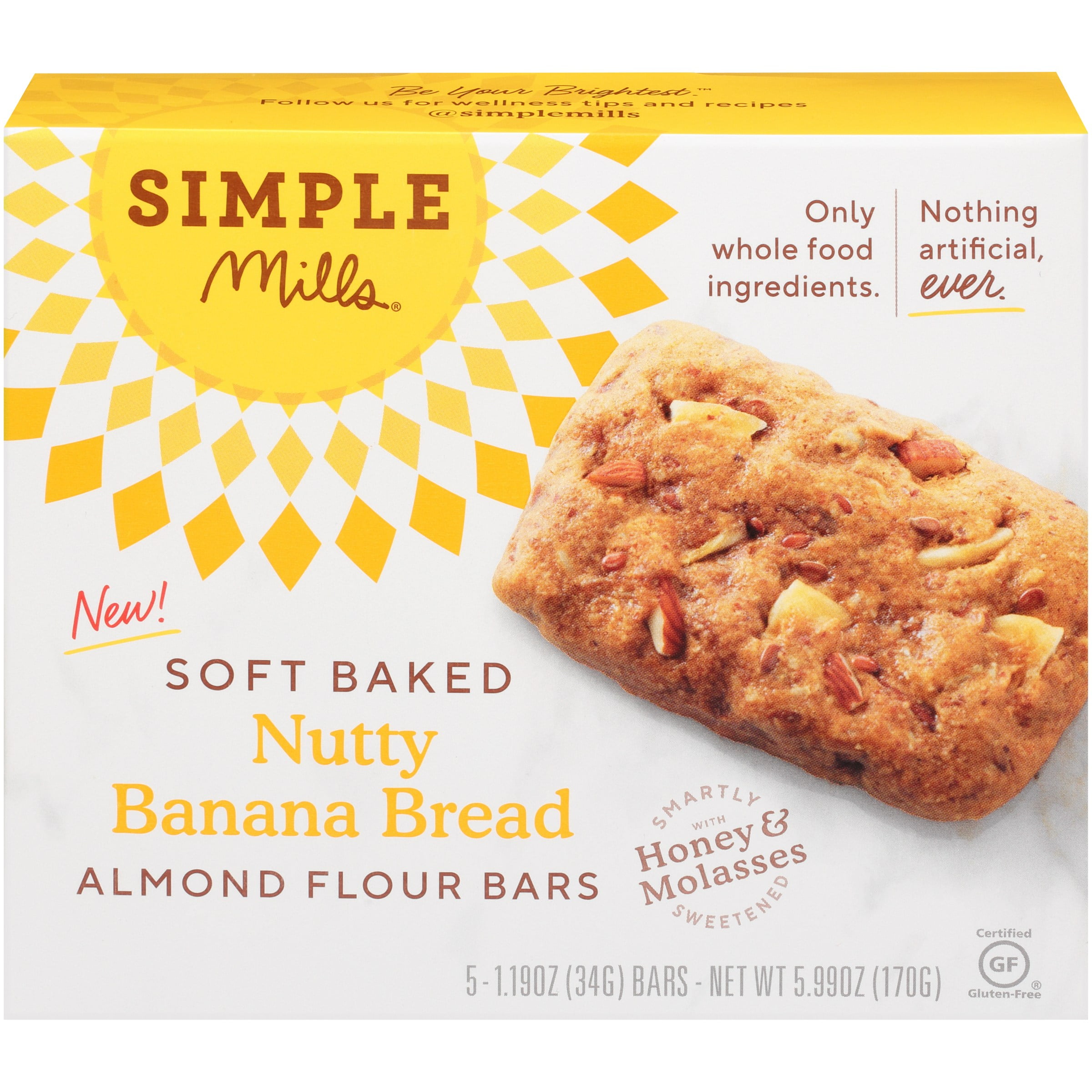 Simple Mills® Soft Baked Nutty Banana Bread Almond Flour Bars 51.19 oz