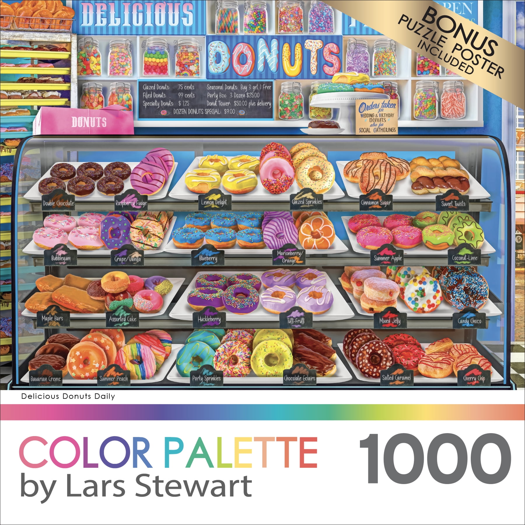 Colorful Sprinkle Gourmet Donuts Fancy Puzzle 100 Pieces 8.75"X11.25" Piece NEW