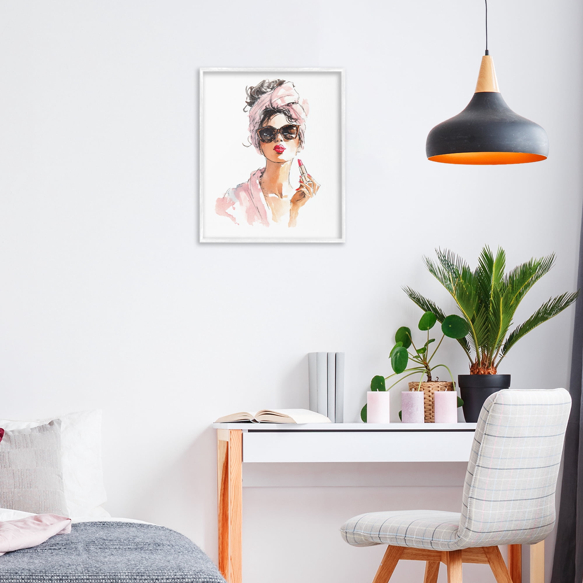 Stupell Industries Velour Secrets Lipstick White Framed Giclee Art, design by Svetlana Aleynikova