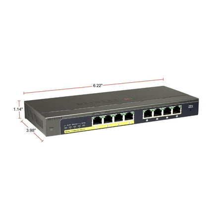 NETGEAR - 8-Port 10/100/1000 Mbps Gigabit Smart Managed Plus Switch - Black